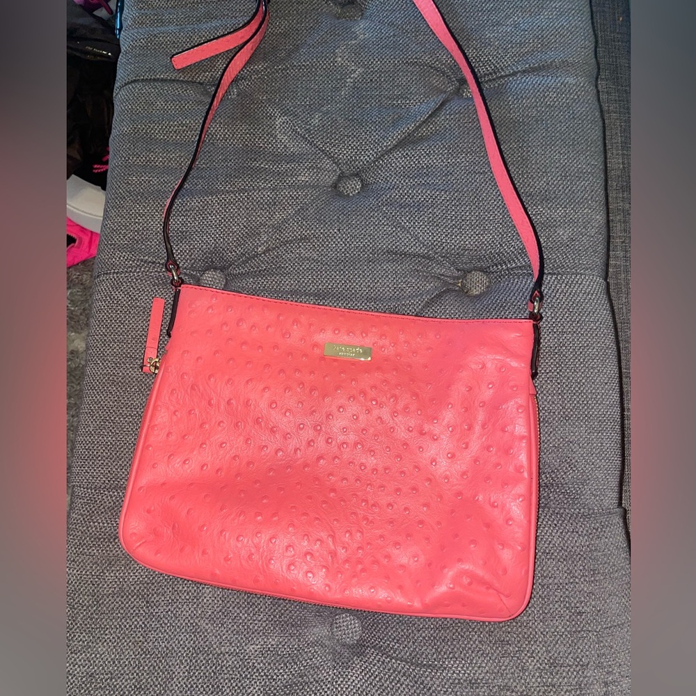 Kate Spade Elyse Expandable Ostrich Leather Crossbody Bag